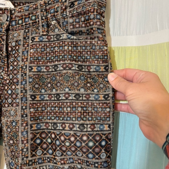 Isabel Marant Etoile Itzel Print Skinny Corduroy Pants Sz 40 - Picture 3 of 9